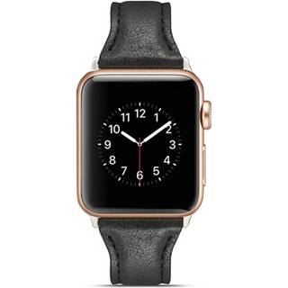 Apple Watch Series 11/10/9/8/SE 3/SE (2022)/7/SE/6/5/4/3/2/1 Slim Læder Rem - 42mm/41mm/40mm/38mm - Sort