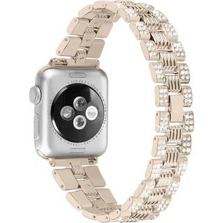 Apple Watch (42/44/SE/45/46/49mm) Metal Urrem m. Rhinsten - Guld