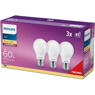 Philips LED-pære E27 806 lm 3-pak