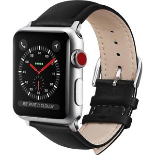 SKALO Læder Rem Apple Watch 38/40/41mm - Sort