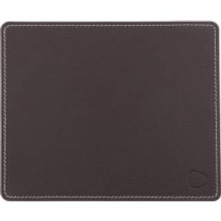 Musemåtte firkantet - mørk brun læder