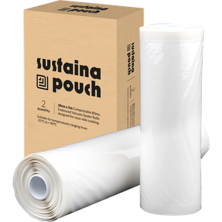 Komposterbare vakuumruller til alle vakuumpakkere 2stk. - Flere størrelser (Størrelse: 20cm x 5m)