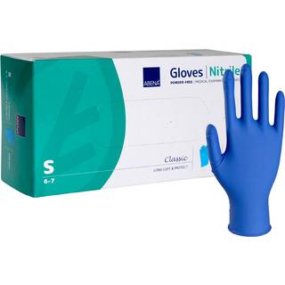 Lang undersøgelseshandske S Classic Protect nitril pudderfri blå