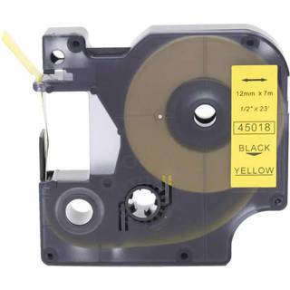 Dymo D1 45018 / S0720580 Sort tekst / Gul tape 12 mm x 7 m tape - Kompatibel
