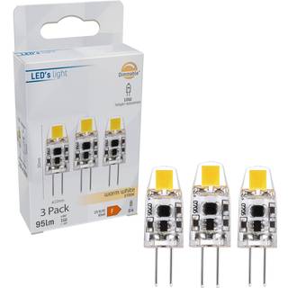 Outlet: Capsule LED G4 LED Pære 12V, 1W i 2700K, Dæmpbar - 3-Pak