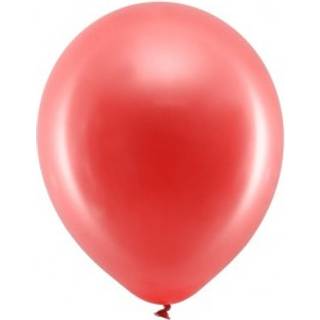 100 stk. Latexballoner metallic rød 9" - Perfekt til fest og heliumbrug