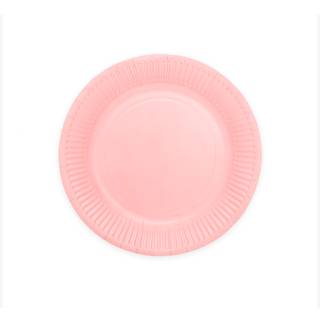 Pink paptallerkner, 23cm 8 stk