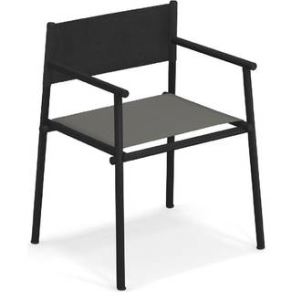 EMU - Terramare Armchair, Black, Seat: Emu-Tex, Grey/Black, Back: Eco-Leather, Black - Udendørs spisebordsstole - AlfredoChiaramonte,MarcoMarin - Sort - Læder/Metal