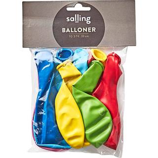 Salling latexballoner Ø:33 cm 10-pak - multifarvet (På lager i varehus)