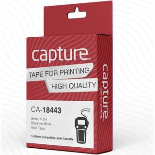 Capture Tape Rhinopro Permanent Vinyl 9mm Black/white