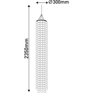 Hængelampe Capiz med muslinger, højde 235cm