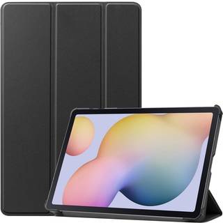 Samsung Galaxy Tab S8 / S7 Tri-Fold Læder Flip Cover m. Stylus Pen Holder - Sort