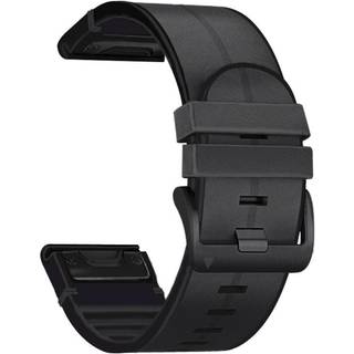 Universel Garmin Rem (26mm QuickFit) Ægte Læder & Silikone Rem -sort
