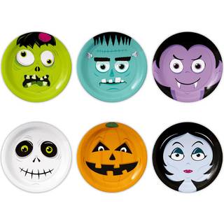 6 stk Paptallerken Monsters - 18cm