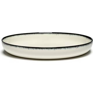 Serax - High Plate Dé White/Black Var A - Suppeskåle - Ann Demeulemeester - Sort,Hvid