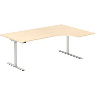 Hæve-sænkebord DNA, Birk 2000x1200 mm Højre 2-ben/Alugrå