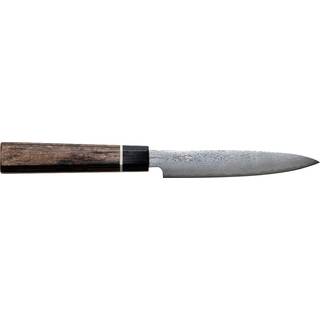 Suncraft Senzo Black Universalmesser 12 cm - Damaststahl - Griff Pakkaholz - Weiß,Braun,Schwarz,Silber