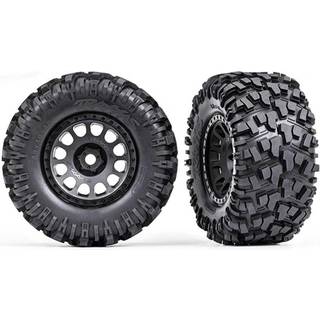 Traxxas - TRX7875 - Tires & wheels, assembled, glued (XRT® Race black wheels, Maxx® AT tires, foam inserts) (left & right)