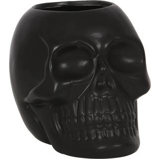 Schwarzer Totenkopf Zahnbürstenhalter aus Keramik