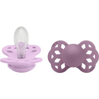 BIBS Symmetrisk Infinity Sut - 2-Pak - Str. 2 - Silikone - Violet Sky/Mauve