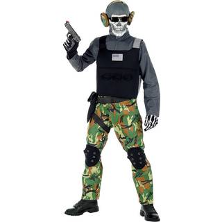 Skelet soldat kostume