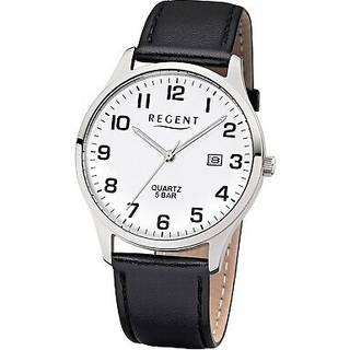 Regent F-1241 Herrenuhr mit Lederband Schwarz/Weiß