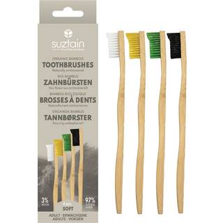 Suztain-Bambus Tandbørste - 4pak - Soft