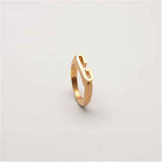 Initials Ring i forgyldt sølv med bogstaver**