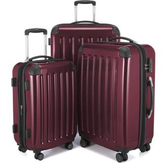 Alex - 3er Koffer-Set Hartschale Burgund glänzend, TSA, (55cm, 65cm & 75cm), 235 Liter