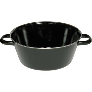 Riess Classic Schwarzemaille Schmalzpfanne 24 cm halbtief - Emaille - Schwarz