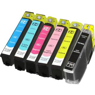 Rabatpakke - Epson 24XL 6 farver BK-C-M-Y-LC-LM blækpatroner Kompatibel 24XL - 65ml