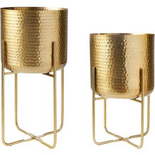 Potteskjuler'sæt Nives i metal med hamret udseende, 2 stk.