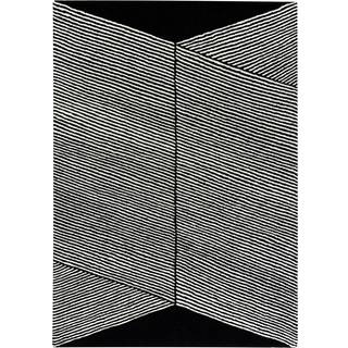 NJRD Rectangles uldtæppe sort 170x240 cm