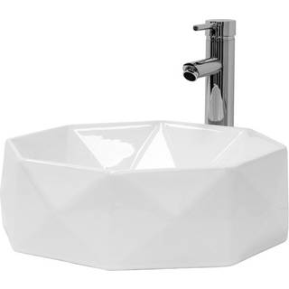 ML-Design keramisk håndvask med hvid glans, Ø 42x13,5 cm