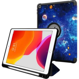 iPad 10.2" (2021 / 2020 / 2019) Imiteret Læder Flip Cover m. Pencil Holder - Galakse
