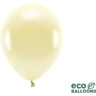 100 stk. Økologiske balloner metallic creme 10" – Biologisk nedbrydelig festpynt