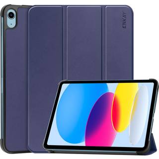 Apple iPad 11" (2025) / iPad 10.9" (2024/2022) ENKAY Læder Flip Cover m. Stand - Blå