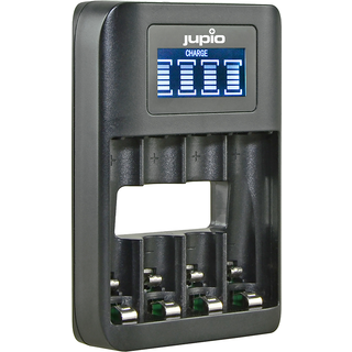 USB 4-slots Battery Fast Charger LCD AA/AAA