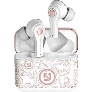 TS-100 Graffiti TWS Øretelefoner med Bluetooth 5.0 - Hvid / Rødguld