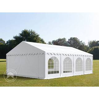 6x8m, Partytelt, PVC-teltdug, hvid, med bundramme - (7143)