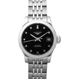 Longines L2.320.4.57.6 Record Sort/Stål Ø26 mm