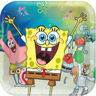 Svampebob Firkant paptallerkner 8 stk.