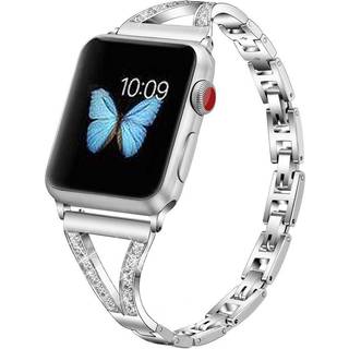SKALO Smalt metalarmbånd Bling Apple Watch 38/40/41mm - Sølv
