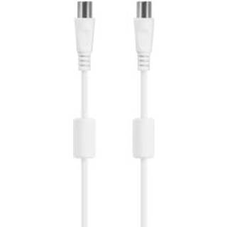 DELTACO Antenna cable, 75 Ohm nickel-plated connectors, 5m, white