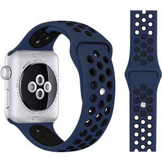 Apple Watch To-Farvet Silikone Smartwatch Rem (38/40/SE/41/42mm) - Mørkeblå / Sort