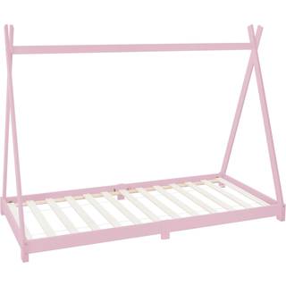 ML Design COT TIPI 90 x 200 cm med slattedramme, rosa, indisk seng lavet af
