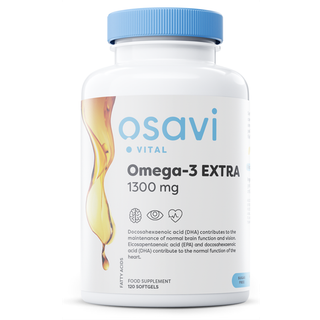 Omega-3 Ekstra, 1300 mg (Citron) - 120 bløde kapsler