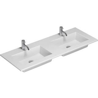 Scanbad Delta Ergo dobbelt håndvask 120 cm porcelæn hvid