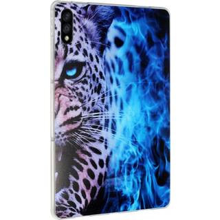 Lenovo Tab P11 Pro Bagside Cover - Fleksibelt Plastik - Blå Leopard