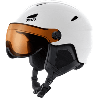 Relax Stealth skihjelm med visir - hvid - 54-56 cm.